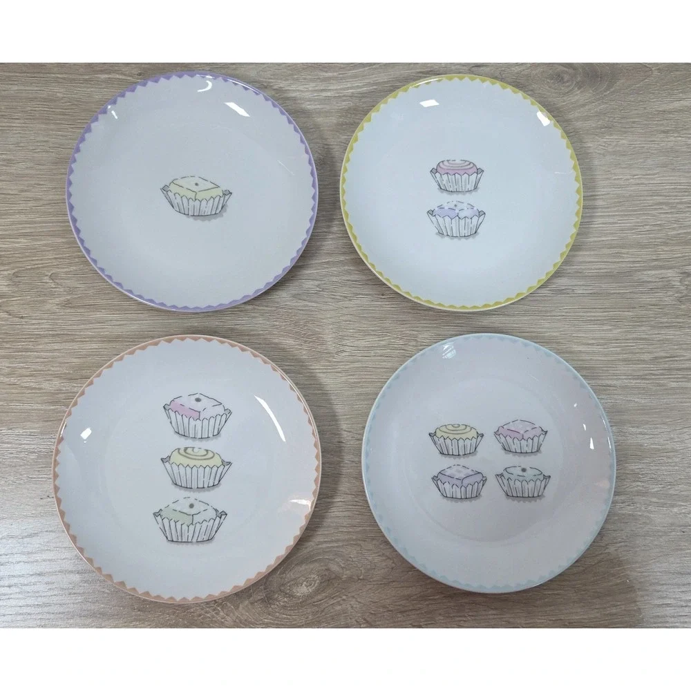 Nancy Green Boston Warehouse Counting  Cupcake Dessert Plates 6.5